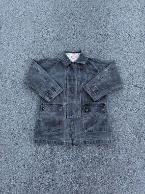 The Australian Outback Collection Duster Jacket Men's Medium Black Denim Vintage